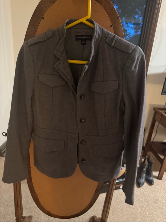 Banana Republic Jackets & Blazers - Banana Republic Gray Military-Style Wool Blend Jacket